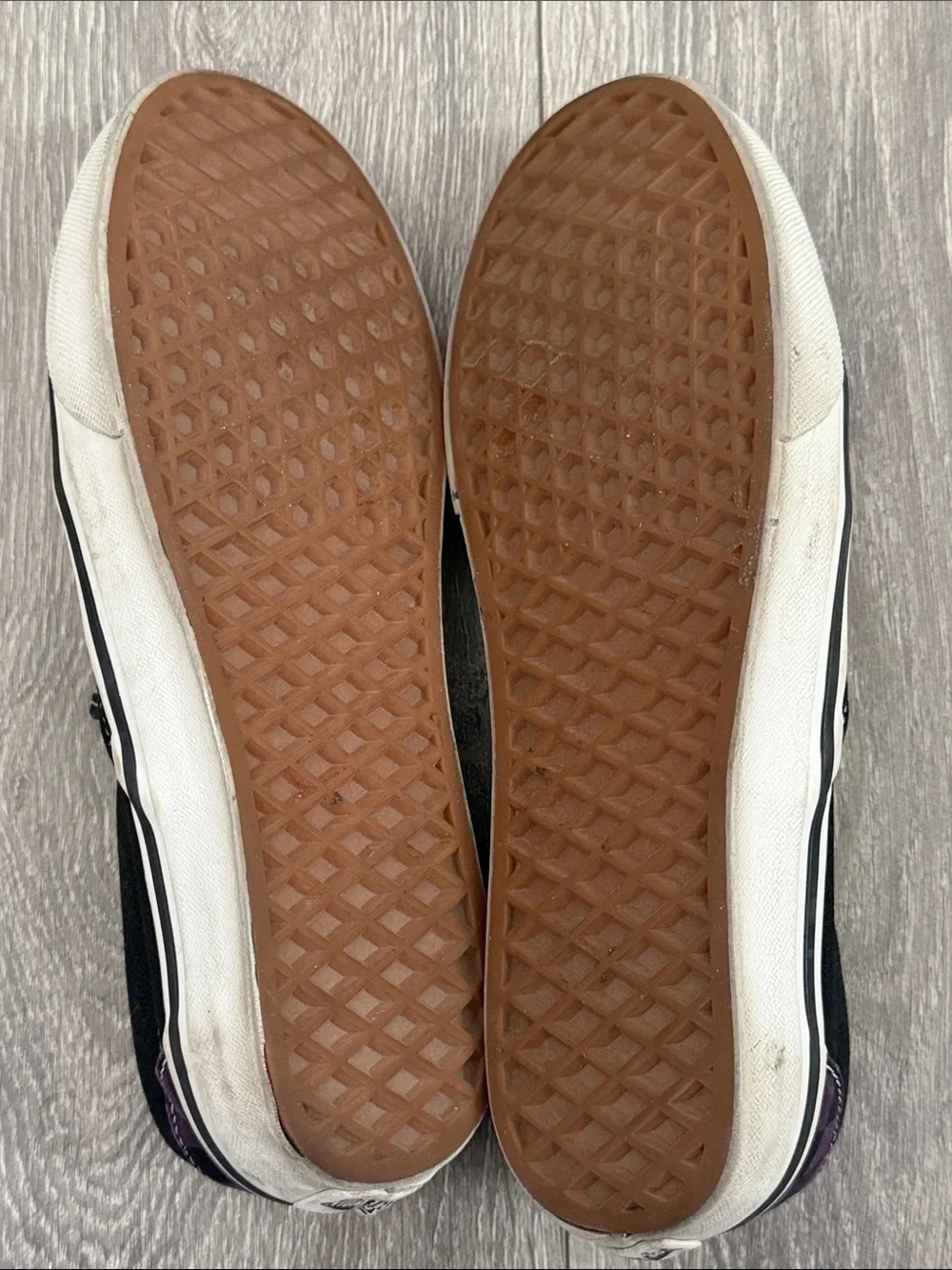 Vans Purple Black Check Classic Slip Ons Women’s 7.5 - Picture 9 of 9